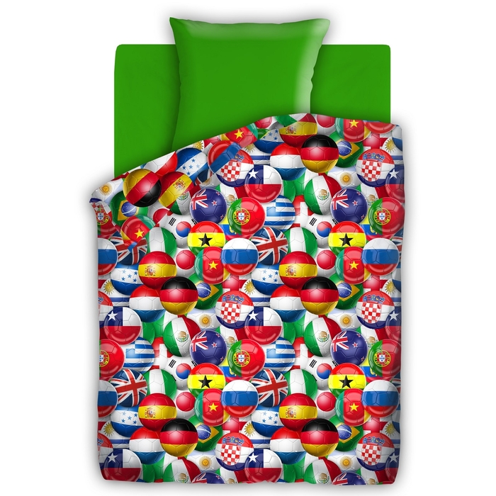 Постельное бельё 1,5 сп. FOR YOU «Чемпионат», размер 143х215 см, 150х214 см, 70х70 см-1 шт., бязь