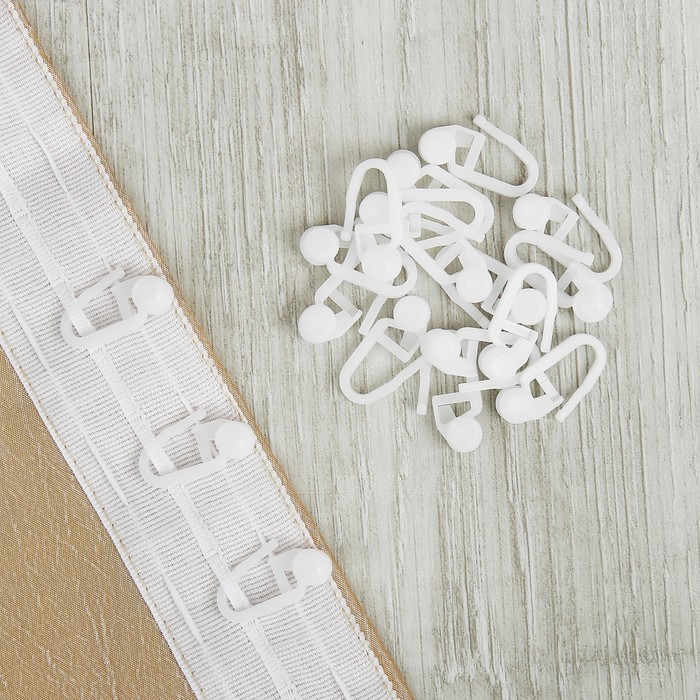 Крючок-ролик для штор с замком, цвет белый