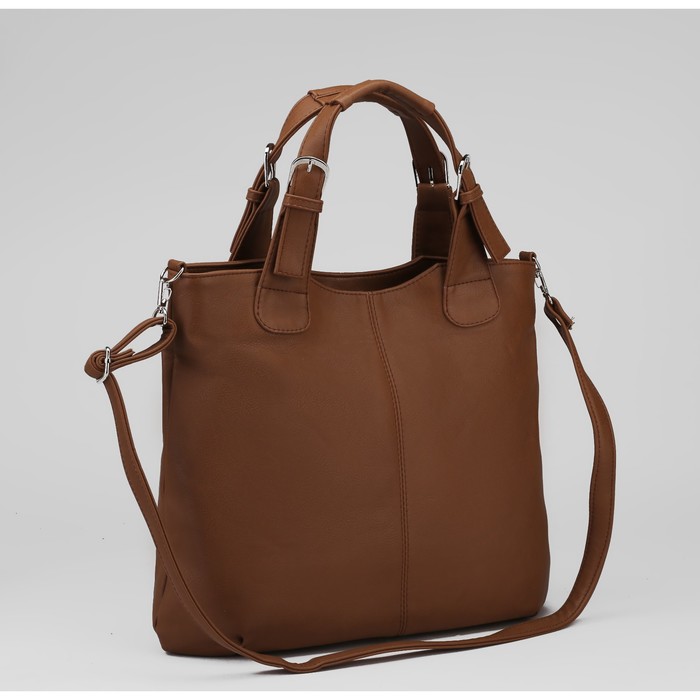 Сумка женская на молнии, 1 отдел, длинный ремень, цвет рыжий