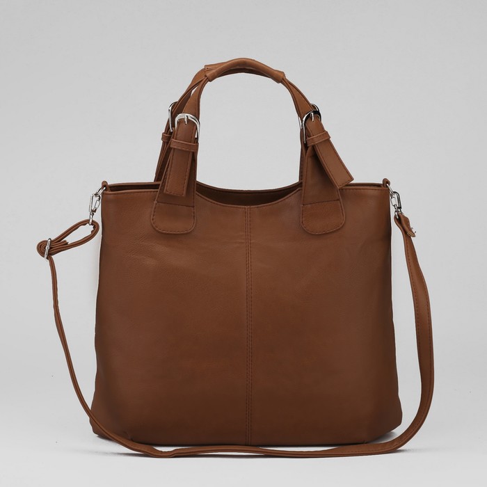 Сумка женская на молнии, 1 отдел, длинный ремень, цвет рыжий