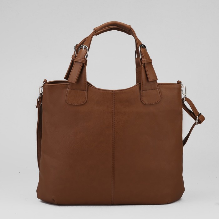 Сумка женская на молнии, 1 отдел, длинный ремень, цвет рыжий