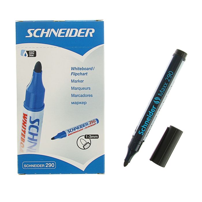 Маркер для доски и флипчарта 3.0 мм Schneider Board 290, чёрный