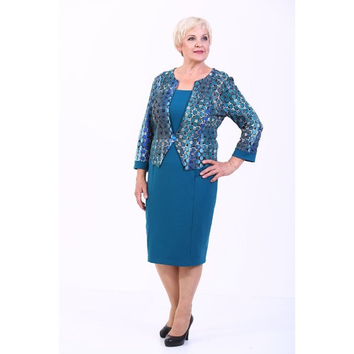 Платье женское, размер 58, цвет бирюзовый 989Д1445