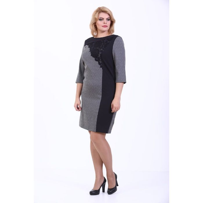 Платье женское, размер 54, серый принт 1006Д1483