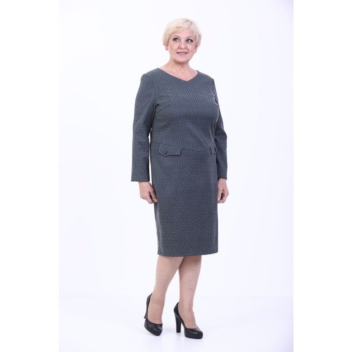 Платье женское, размер 54, серый принт 1010Д1482