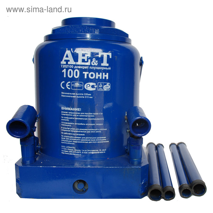 Домкрат бутылочный AE&T T202100, 335-515 мм, 100 т