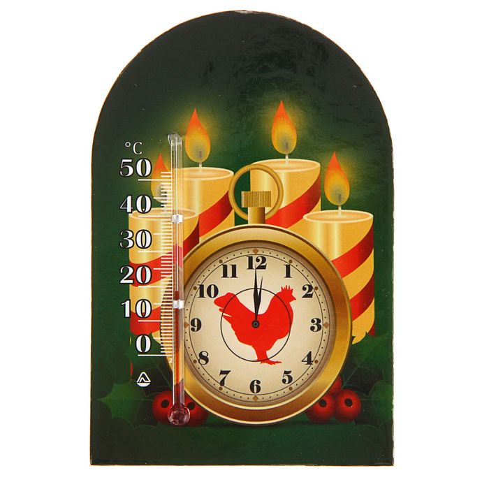 Термометр новогодний на акриловой липучке С Новым годом 2-5