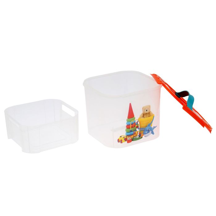 Контейнер для хранения с вкладышем 7 л "ДЕКО", рисунок игрушки