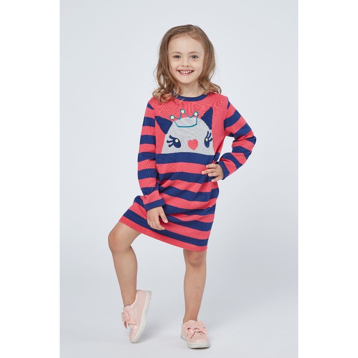 Платье для девочки, рост 110 см (60), цвет малиновый/синий