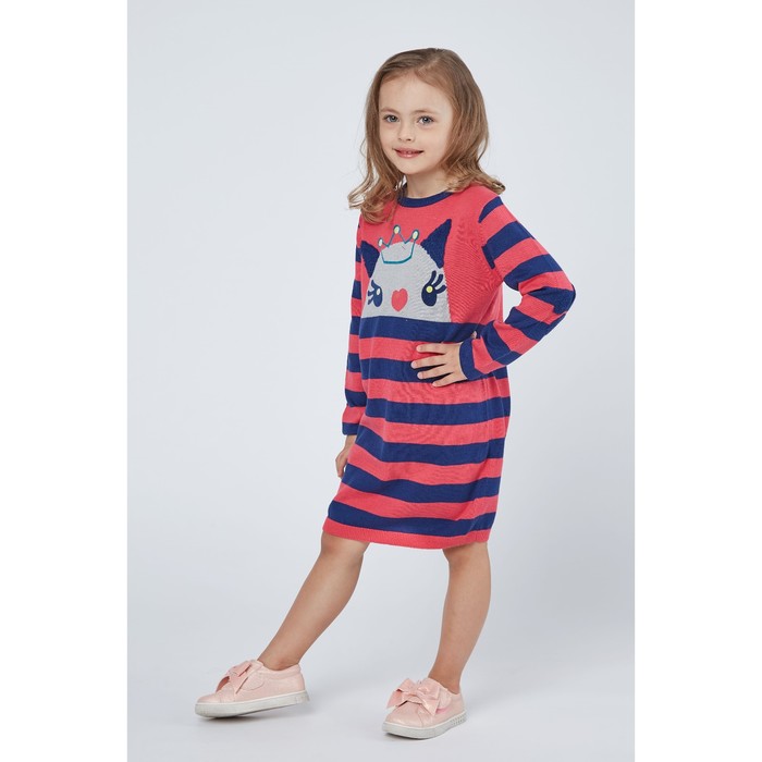 Платье для девочки, рост 116 см (60), цвет малиновый/синий