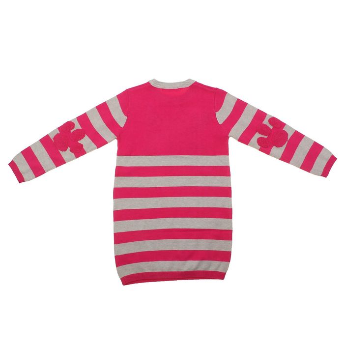 Платье для девочки, рост 104 см (56), цвет розовый/серый меланж