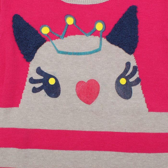 Платье для девочки, рост 116 см (60), цвет розовый/серый меланж