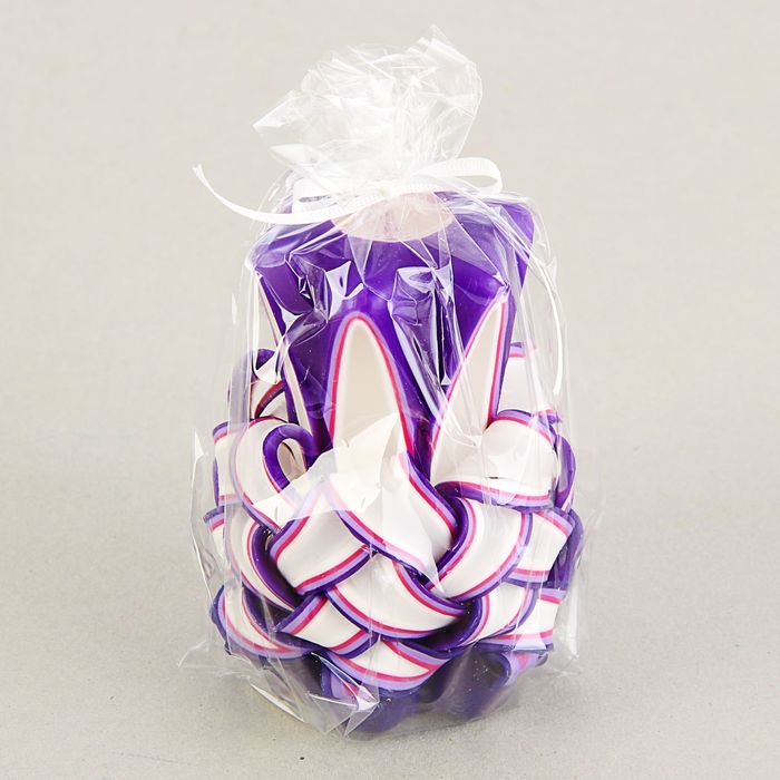 Свеча резная 10-11 см "Ананас" Фиолетово-Сиреневая