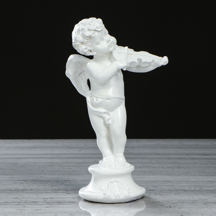 Статуэтка "Ангел скрипач" малая, белая