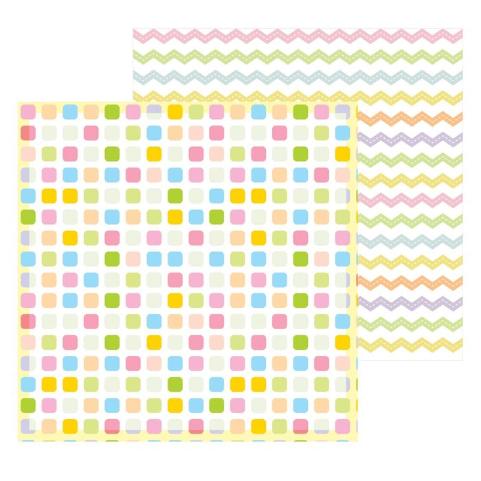 Бумага для скрапбукинга Маленькое счастье"Цветные квадраты" 15.5 х 15.5 см 180 гр/м2