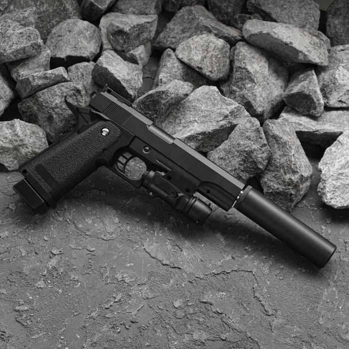 Пистолет страйкбольный Galaxy Colt 11PD, с глушителем, с лазерным прицелом, кал. 6 мм пистолет страйкбольный galaxy макаров кал 6 мм