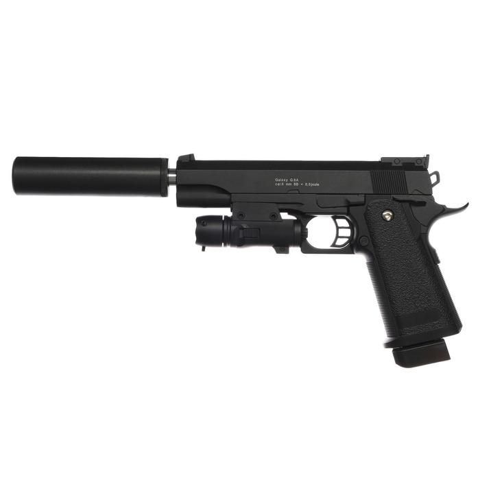Пистолет страйкбольный "Galaxy" Colt 11PD, с глушителем, с лазерным прицелом, кал. 6 мм