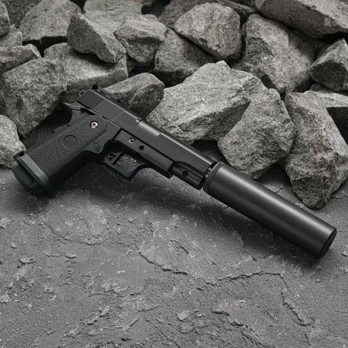 пистолет страйкбольный stalker sc1911p кал 6 мм пластиковый корпус до 105 м с Пистолет страйкбольный Galaxy Colt 1911PD, с глушителем, кал. 6 мм