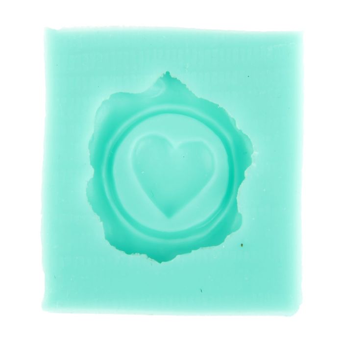 Молд для творчества "Сургучная печать с сердцем", 3х2.5 см