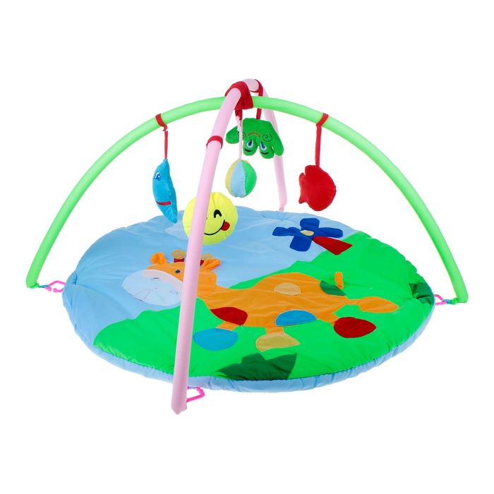 Коврик развивающий с дугами, 5 погремушек, МИКС