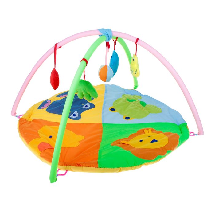 Коврик развивающий с дугами, 5 погремушек, МИКС