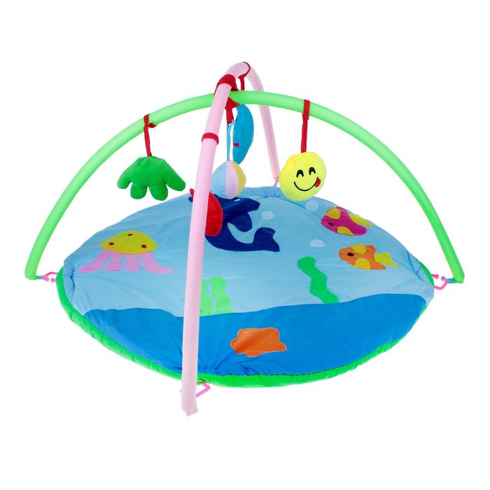 Коврик развивающий с дугами, 5 погремушек, МИКС