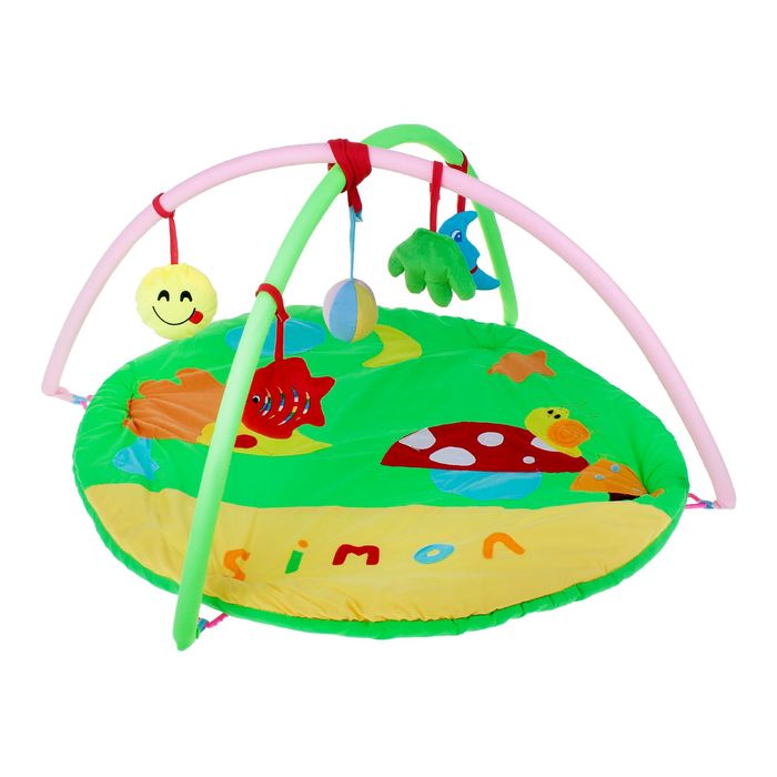 Коврик развивающий с дугами, 5 погремушек, МИКС
