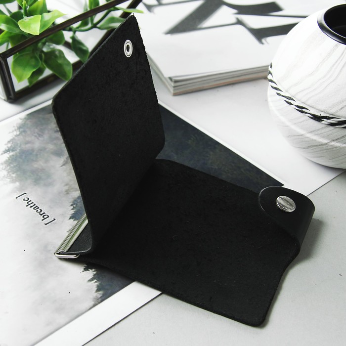 Зажим для купюр, натуральная кожа, цвет чёрный