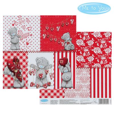 Бумага для скрапбукинга "I love u", 15.5 x 15.5 см, 180 г/м²