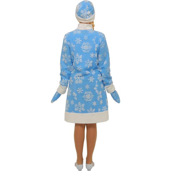 Карнавальный костюм "Снегурочка", шубка, шапочка, рукавички, р-р 42