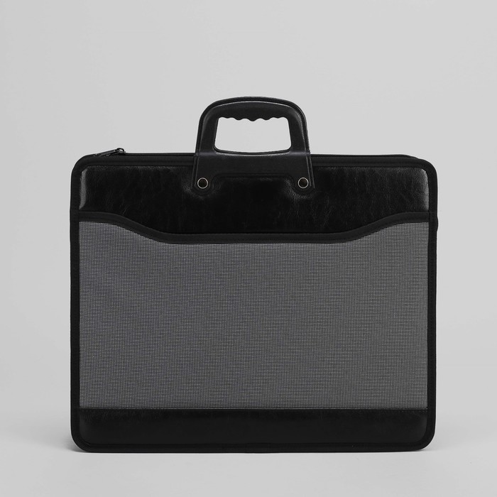 Папка деловая на молнии, 1 отдел, цвет чёрный