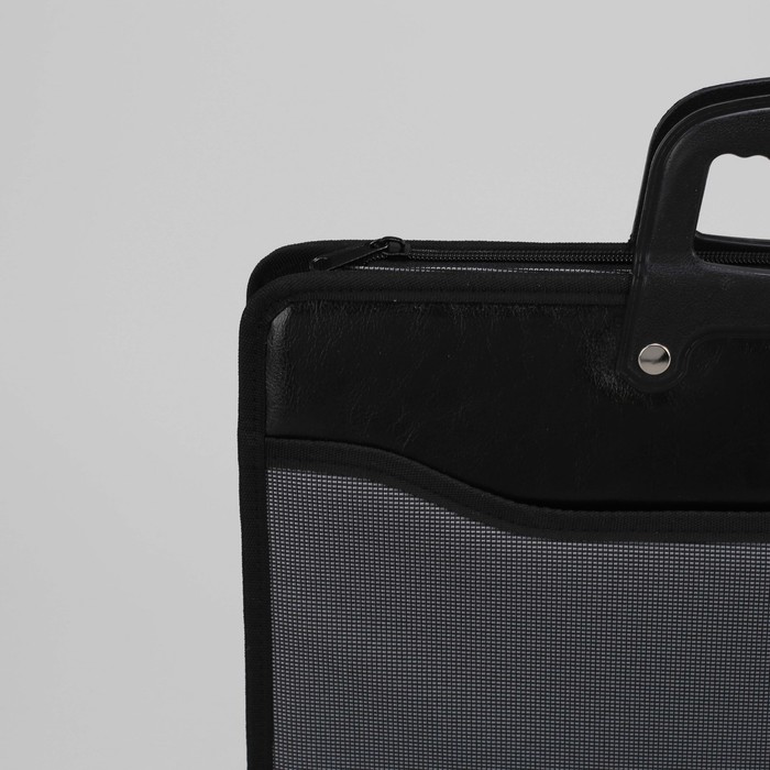 Папка деловая на молнии, 1 отдел, цвет чёрный