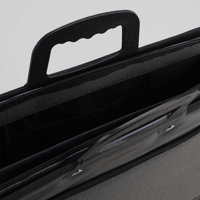 Папка деловая на молнии, 1 отдел, цвет чёрный