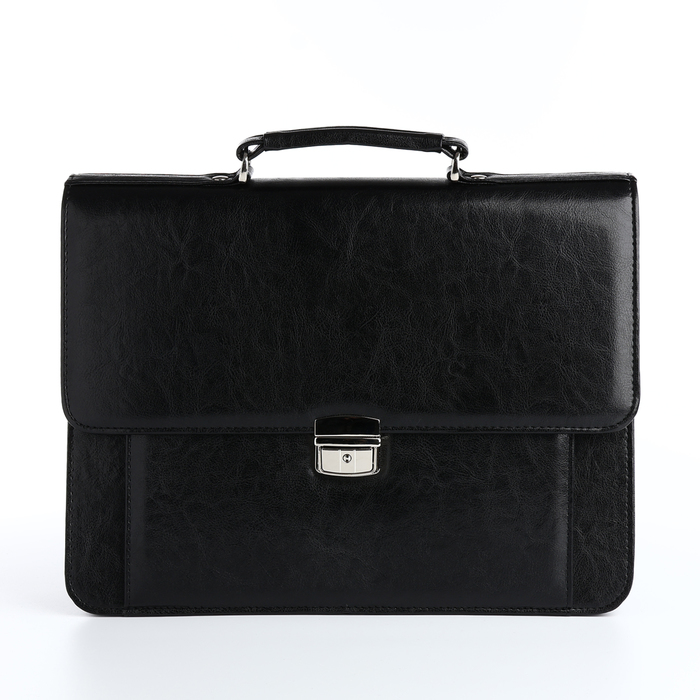 фото Сумка-портфель мужская на молнии, 2 отдела, цвет чёрный алекс