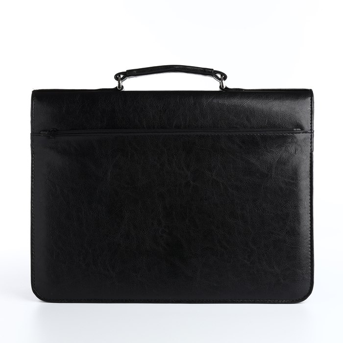 Сумка-портфель мужская на молнии, 2 отдела, цвет чёрный