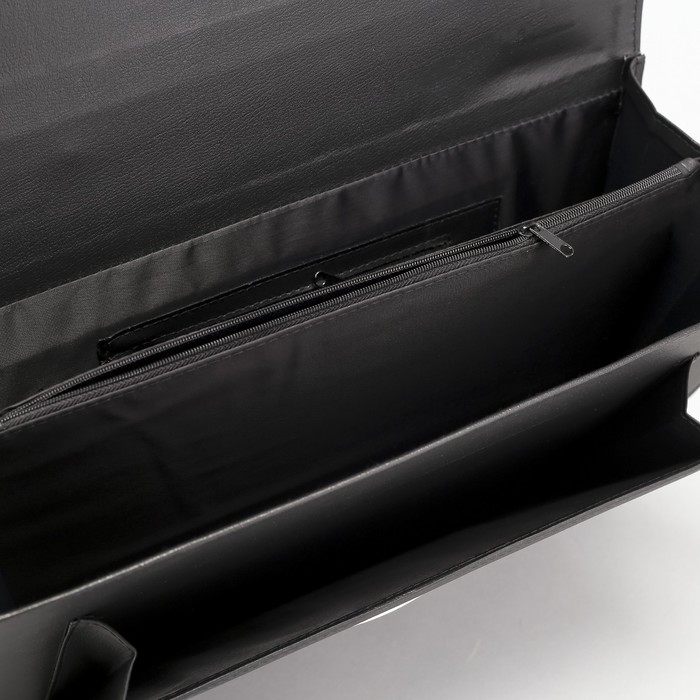 Сумка-портфель мужская на замке "Проект-200", 2 отдела, цвет чёрный