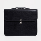 Сумка-портфель мужская на молнии, 2 отдела, цвет чёрный