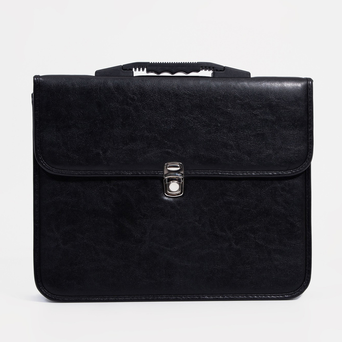 фото Сумка-портфель мужская на молнии, 2 отдела, цвет чёрный алекс