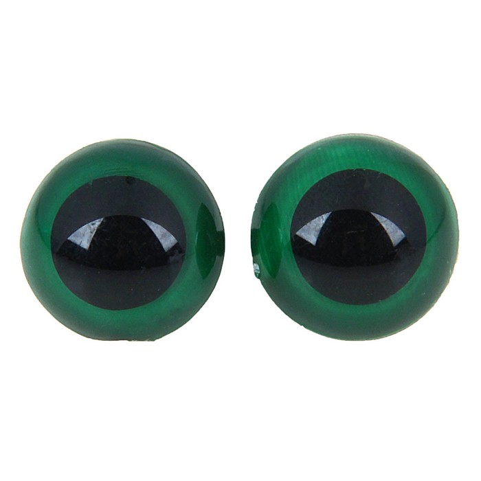 Глаза винтовые с заглушками, полупрозр, набор 4 шт, цвет зелен, разм 1шт 1,8*1,8 см