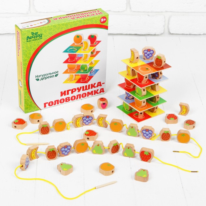 Игрушка-головоломка 3 в 1 "Фрукты"