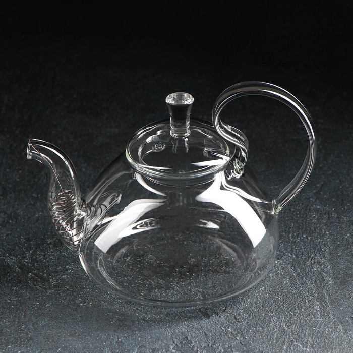 чайник стеклянный заварочный доляна иллюзия 700 мл с металлическим ситом Чайник стеклянный заварочный с металлическим ситом Доляна «Элегия», 800 мл