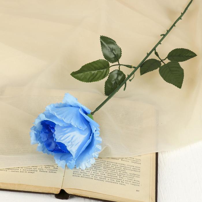 Цветок искусственный "Резная роза" синяя