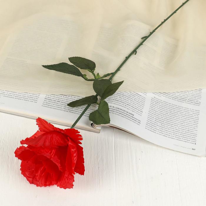 Цветок искусственный "Резная роза" красная