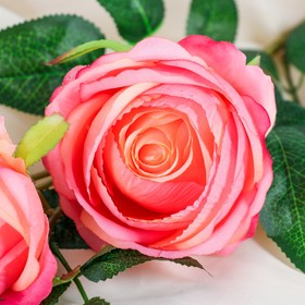 Цветы искусственные "Роза" три бутона, 8*80 см, персиковая от Сима-ленд