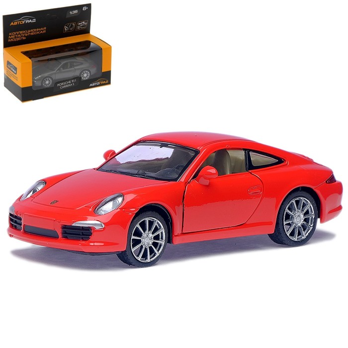 Модель металлическая Porsche 911 Carrera S, масштаб 1:35, цвета МИКС