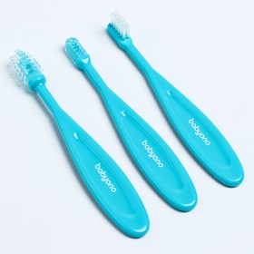 Зубная щётка детская, набор 3 шт.: щётка силиконовая, массажёр, щётка с мягкой щетиной, от 3 мес., цвета МИКС