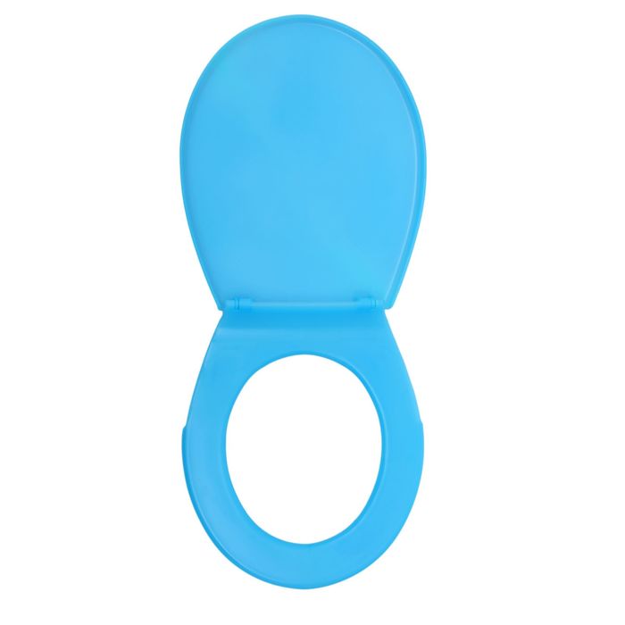 Сиденье для унитаза с большой крышкой "Виктория", цвет голубой лед