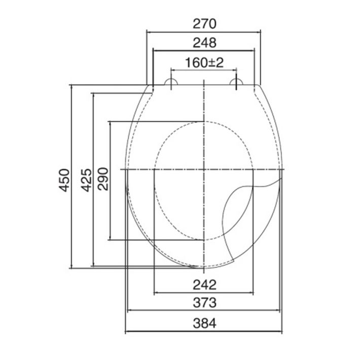 Сиденье для унитаза с большой крышкой "Виктория", цвет голубой лед
