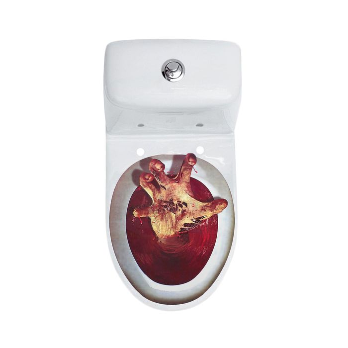 Прикол наклейка на крышку унитаза "Рука"