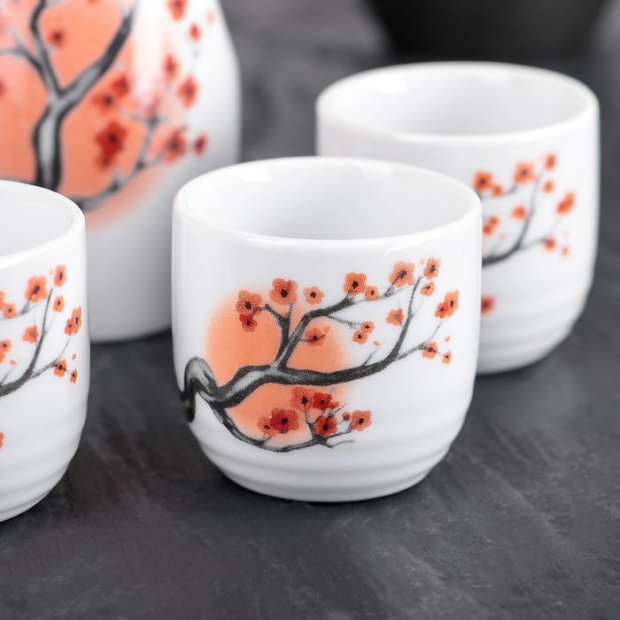 Набор для сакэ "Дерево сакуры", 5 предметов: кувшин 180 мл, чашки 50 мл